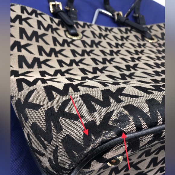 Michael Kors Jet Set Monogram Logo Tote Shoulder Handbag - Picture 4 of 15